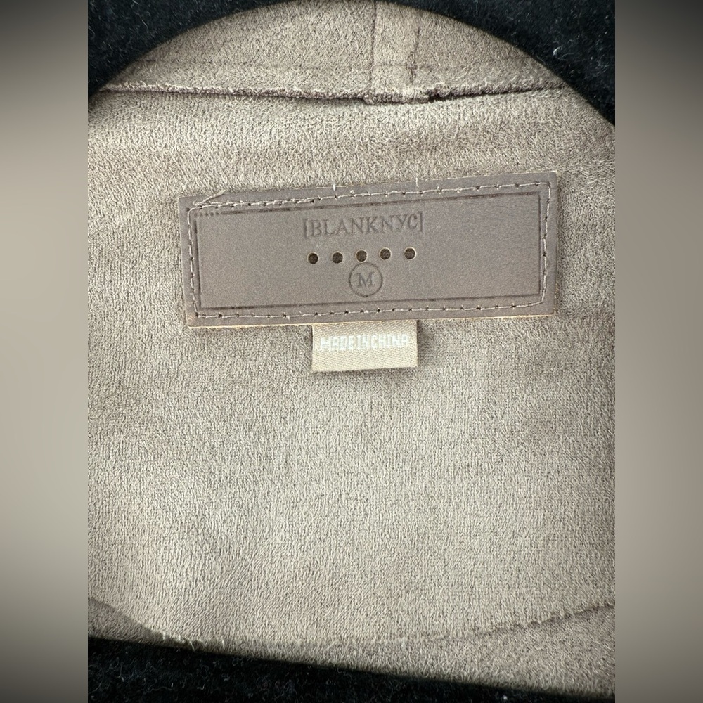 Blank NYC Tan Blazer with Waterfall Front Zipper Front Size M - Picture 2 of 10